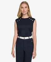 Tommy Hilfiger Women's Button-Trim Sleeveless Top