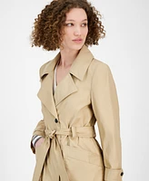 Dkny Jeans Women's Belted Snap-Front Trench Coat