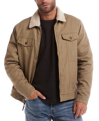 Weatherproof Vintage Men's Sherpa Lined Canvas Twill Trucker Jacket