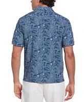 Cubavera Men's Big & Tall Short Sleeve Seersucker Leaf Print Button-Front Shirt