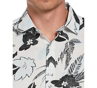 Cubavera Men's Short Sleeve Button-Front Abstract Floral Print Shirt