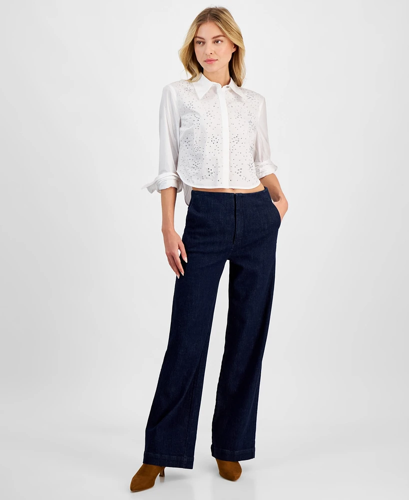 Dkny Jeans Women's High-Rise Zip-Front Pants - LXT