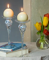 Vietri Chiara Tall Candlesticks, Set of 2