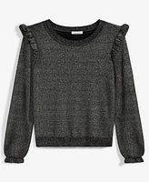 On 34th Women's Ruffle-Trim Crewneck Lurex Sweater, Created for Macy's