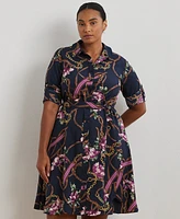 Lauren Ralph Plus Printed Shirtdress