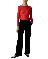 Sanctuary Women's High Rise Velvet Cargo Pants