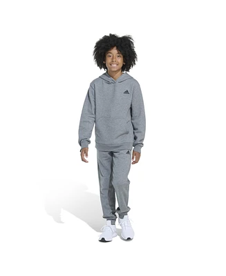 adidas Big Boys Minimal Logo Heather Fleece Pullover, 2-Piece Set