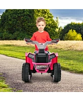 Costway Kids Ride on Atv 4 Wheeler Quad Toy Car 6V Battery Powered Motorized