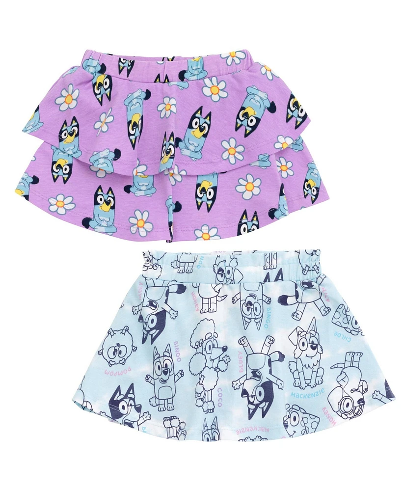 Bluey Toddler Girls Floral 2 Pack Skorts to