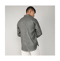 Campus Sutra Men's Olive Green Embroidered One-Lined Shirt