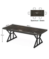 Tribesigns 6FT Conference Table, 70.86 L x 31.49 W 29.52 H Inches Rectangle Meeting Room Rustic Wood Seminar Table Executive Desk for Office,