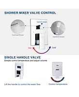 Casainc 12 Inch Wall Mounted Rainfall Shower Set with Anti-scald Valve