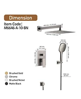 Mondawe 2 Function 10Inch Wall Mounted Dual Shower Heads Shower System With Water Temperature Display