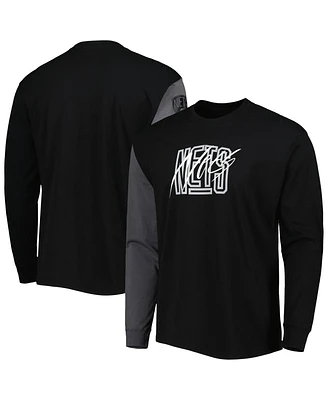 Nike Men's Black Brooklyn Nets Courtside Versus Flight MAX90 Long Sleeve T-Shirt