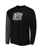Nike Men's Black Brooklyn Nets Courtside Versus Flight MAX90 Long Sleeve T-Shirt