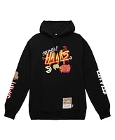 Mitchell & Ness Men's Black Atlanta Hawks Hardwood Classics Slap Sticker Pullover Hoodie