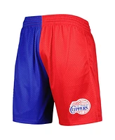 Mitchell & Ness Men's Royal/Red La Clippers Hardwood Classics 2000 Split Swingman Shorts