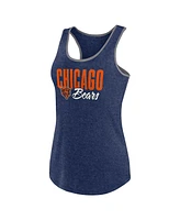 Fanatics Women's Heather Navy Chicago Bears Plus Fuel Tank Top