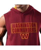 Msx by Michael Strahan Men's Burgundy Washington Commanders Marathon Sleeveless Pullover Hoodie