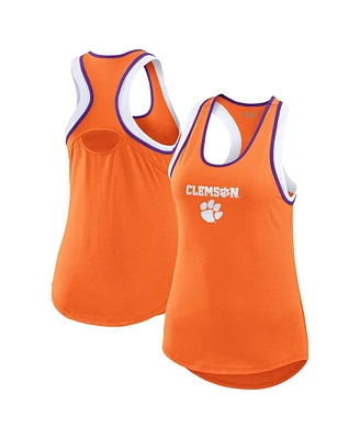 Wear by Erin Andrews Women's Orange Clemson Tigers Open Hole Razorback Tank Top