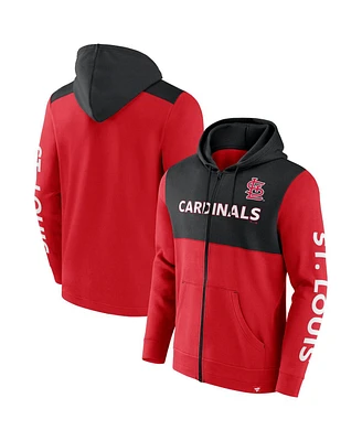 Fanatics Men's Red/Black St. Louis Cardinals Ace Hoodie Full-Zip Sweatshirt