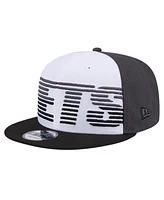 New Era Men's White/Black Brooklyn Nets Throwback Gradient Tech Font 9FIFTY Snapback Hat