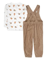 Baby Essentials Boy Lion Overall and Long Sleeve T-shirt, 2 Piece Set