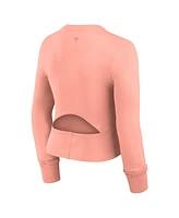 Fanatics Women's Coral San Francisco 49ers Studio Fitted Long Sleeve Gym Top