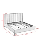 Inspired Home Keion Linen Platform Bed King Size