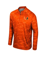 Colosseum Men's Orange Miami Hurricanes Carson Raglan Quarter-Zip Jacket