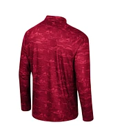 Colosseum Men's Crimson Washington State Cougars Carson Raglan Quarter-Zip Jacket