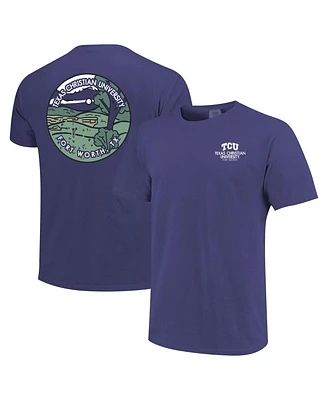 Image One Men's and Women's Purple Tcu Horned Frogs Scenic Comfort Colors T-Shirt