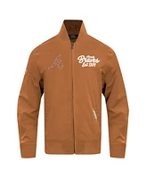 Pro Standard Men's Brown Atlanta Braves Paint The City Twill Full-Zip Jacket