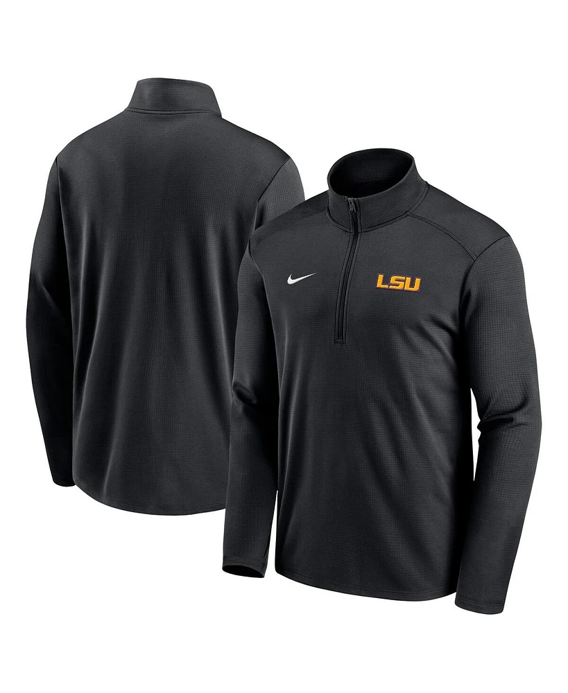 Nike Men's Black Lsu Tigers Primetime Pacer Performance Half-Zip Top