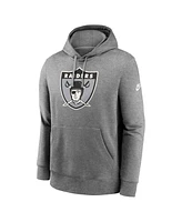 Nike Men's Heather Gray Las Vegas Raiders Rewind Club Logo Pullover Hoodie