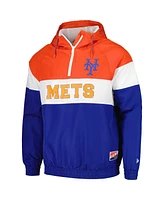 New Era Men's Orange York Mets Ripstop Raglan Quarter-Zip Hoodie Windbreaker Jacket