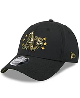 New Era Big Boys and Girls Black Oakland Athletics 2024 Armed Forces Day 9FORTY Adjustable Hat