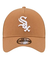 New Era Men's Brown Chicago White Sox A-Frame Trucker 9FORTY Adjustable Hat