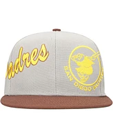 Mitchell & Ness Men's Gray/Brown San Diego Padres Knock Out Panel Snapback Hat