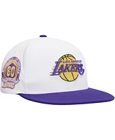 Mitchell & Ness Men's White Los Angeles Lakers Soul Logo Shine 2-Tone Snapback Hat