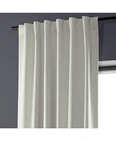 Half Price Drapes Warm White Performance Linen Hotel Blackout Curtain