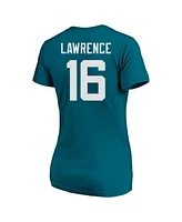 Fanatics Women's Trevor Lawrence Teal Jacksonville Jaguars Plus Player Name Number V-Neck T-Shirt