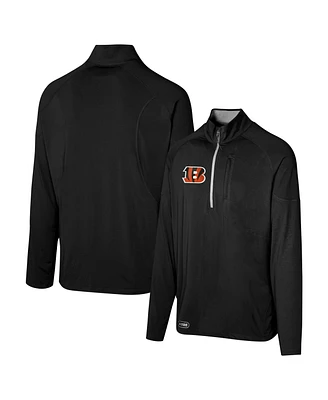 Outerstuff Men's Black Cincinnati Bengals Grind Iron Quarter-Zip Top