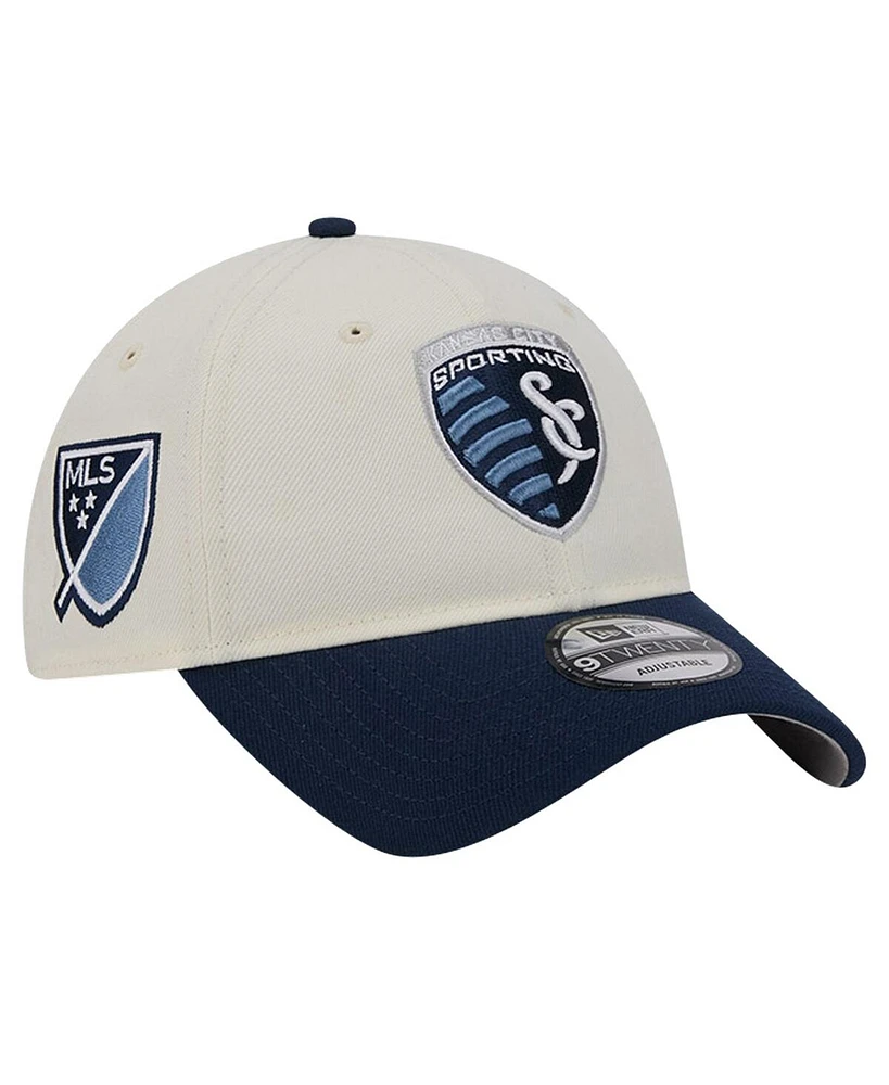 New Era Men's White Sporting Kansas City 2024 Kick Off Collection 9TWENTY Adjustable Hat