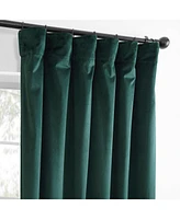 Half Price Drapes Deep Green Simply Velvet Room Darkening Curtain Pair (2 Panels)