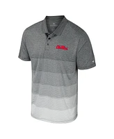 Colosseum Men's Gray Ole Miss Rebels Striped Mesh Polo