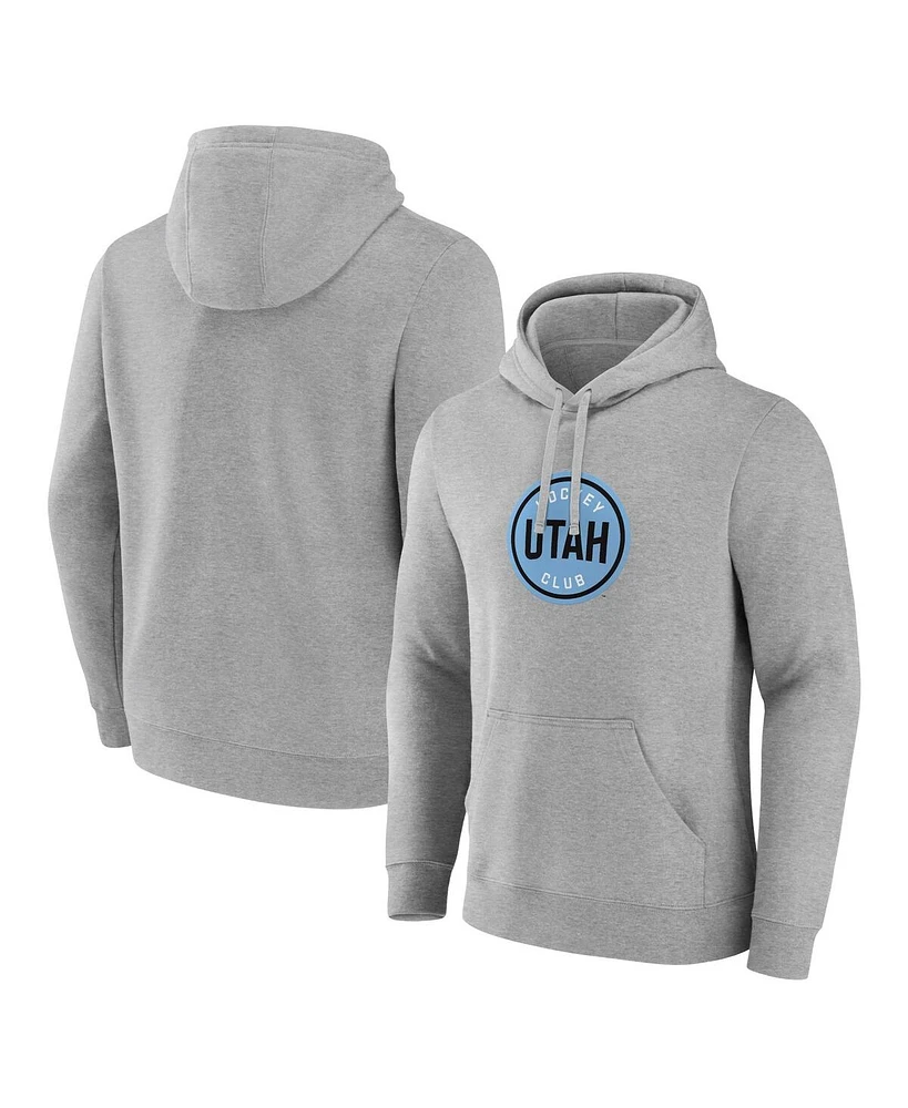 Fanatics Men's Steel Heather Utah Hockey Club Draft Logo Pullover Hoodie