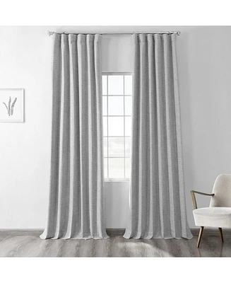 Half Price Drapes Millennial Grey Thermal Cross Linen Weave Blackout Curtain