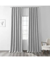 Half Price Drapes Millennial Grey Thermal Cross Linen Weave Blackout Curtain
