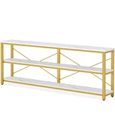 Tribesigns 71" Sofa Tables,Extra Long Couch Table, Narrow Console Entryway Table,Sofa Table with 3 Tiers Storage Shelves